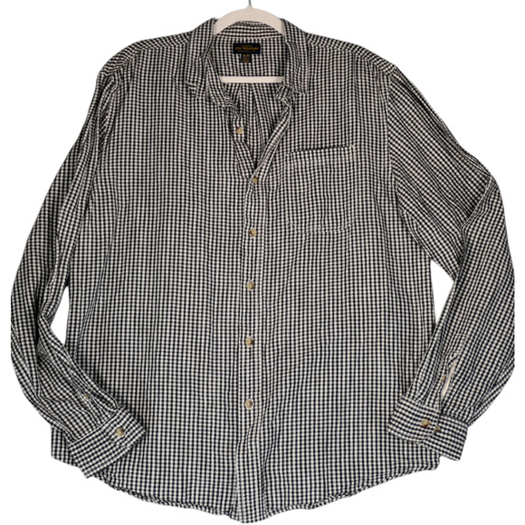 CPO Provisions Shipmen Supply Shirt Mens XL Black White Check Cotton Linen Blend - Picture 1 of 10